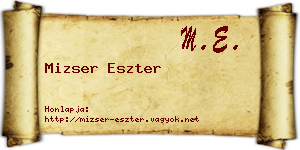 Mizser Eszter névjegykártya